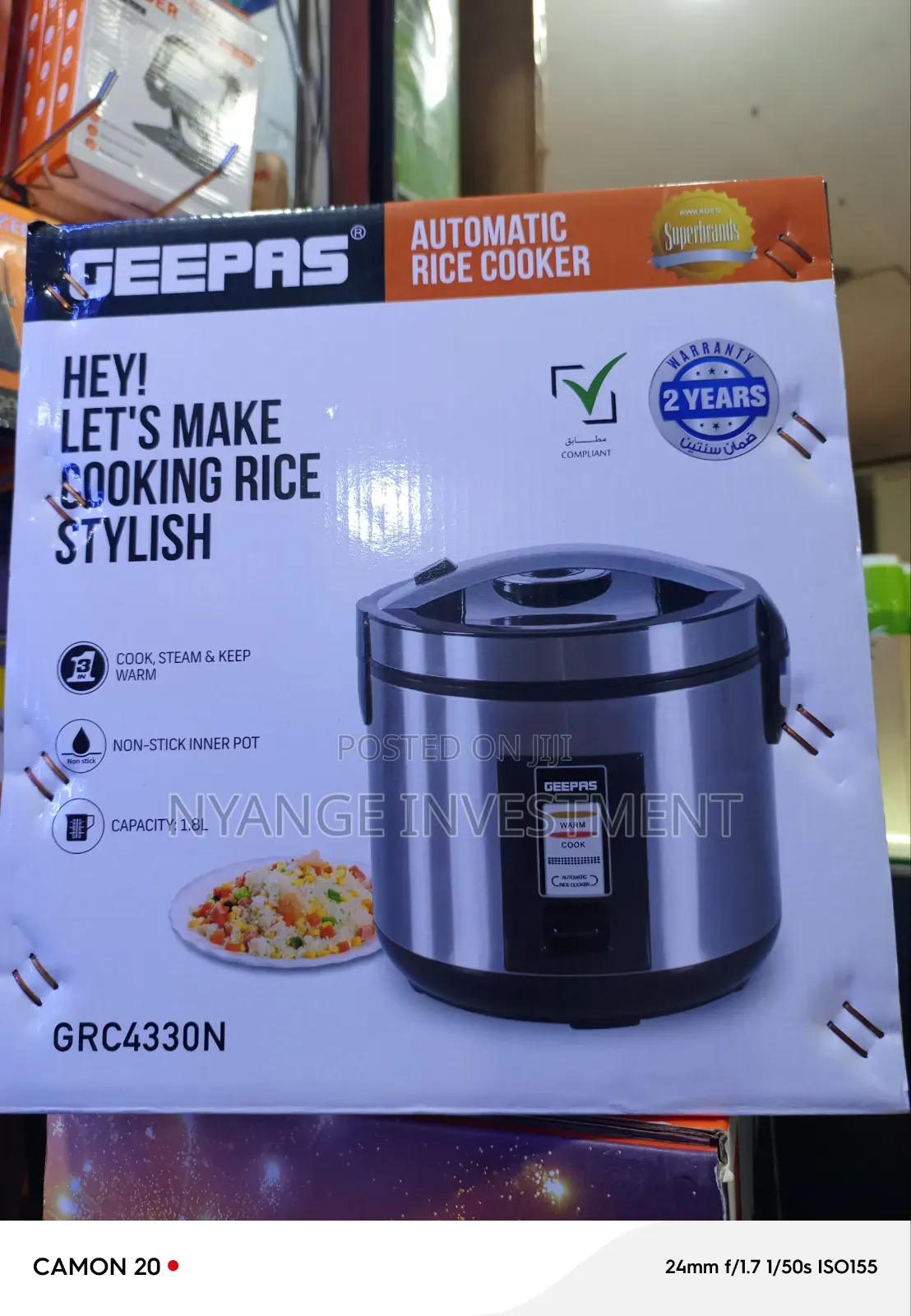Geepas 1.8l Automatic Rice Cooker.