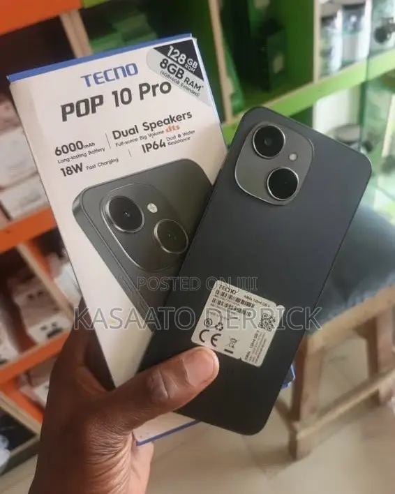 New Tecno Pop 10 Pro 128 GB Black