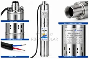 250w Solar Borehole Water Pump, 75m Head, 24v Deep Well Pump