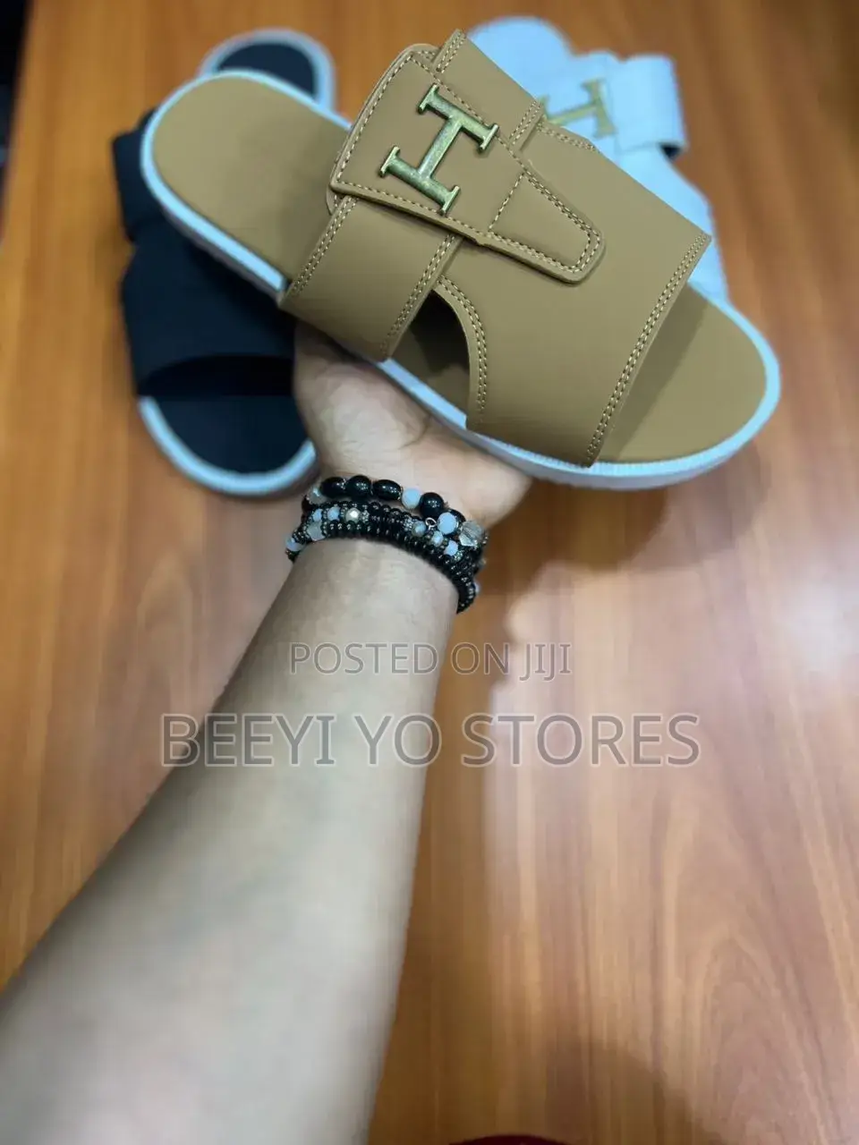 Men's Designer-Style 'H' Logo Slides