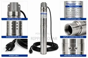 250w Ac Borehole Water Pump 70m Head Deep Well 220v 1800l/H