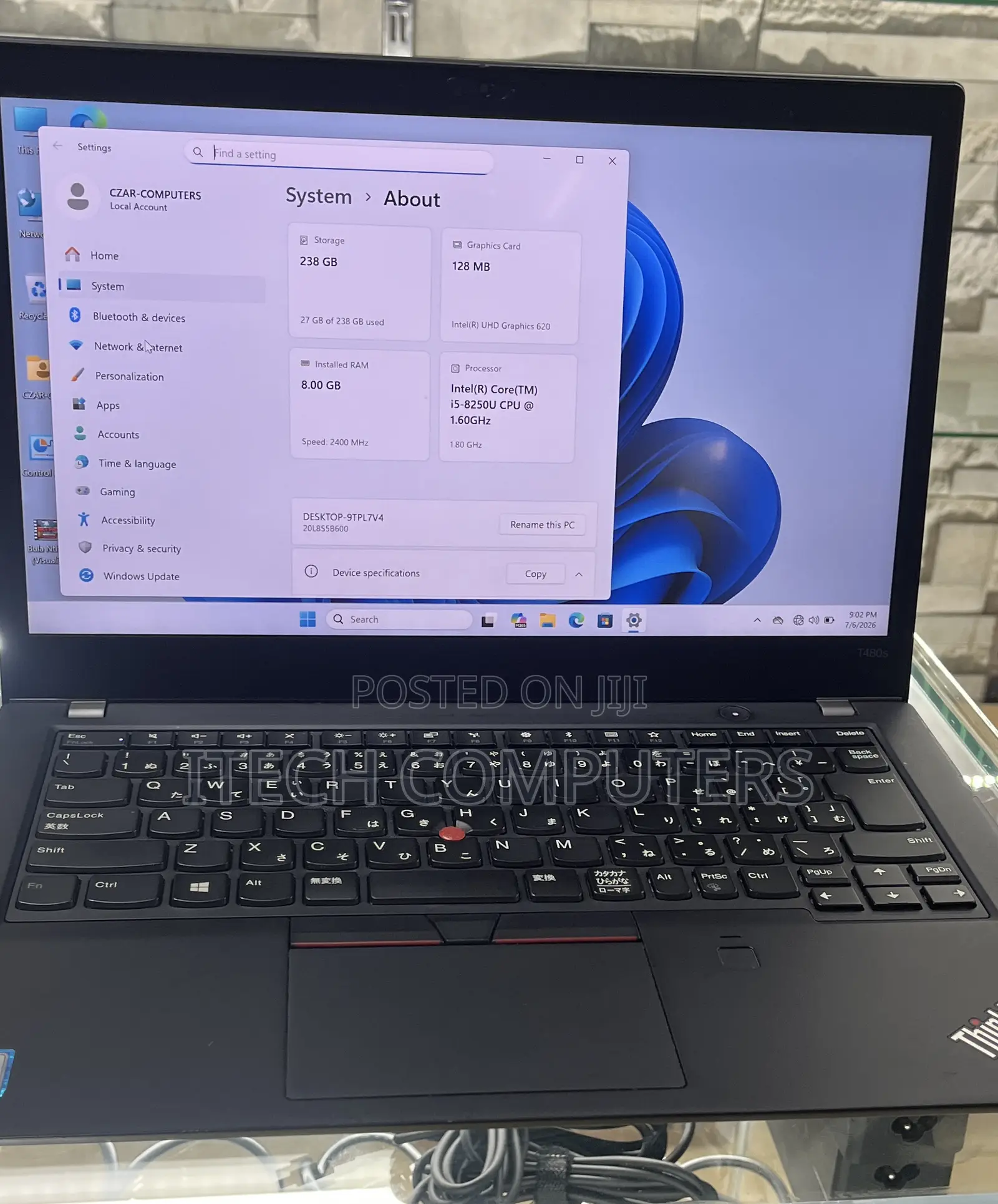 Laptop Lenovo ThinkPad T480s 8GB Intel Core i5 SSD 256GB