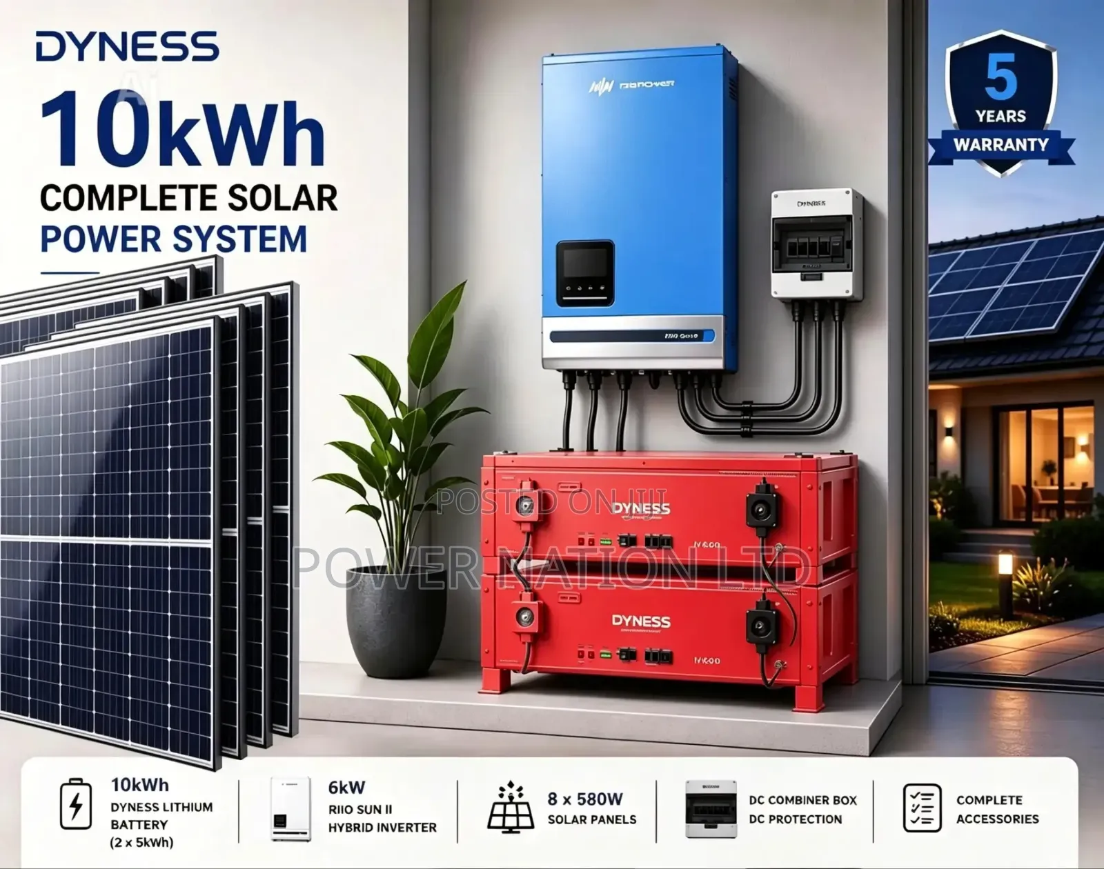 10kwh 48v Lytenyte Power Lithium/Hybrid Solar System Full Kit