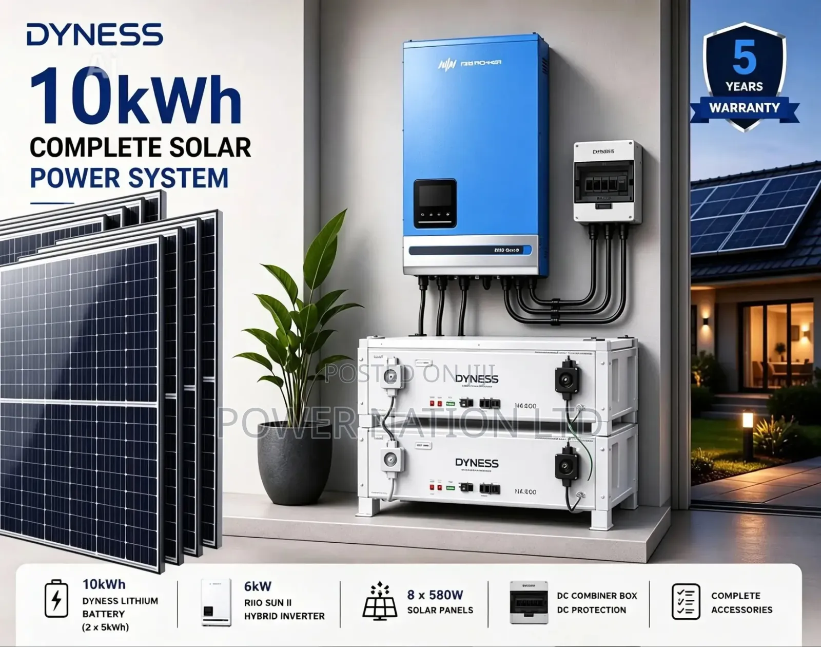 10kwh 48v Lytenyte Power Lithium/Hybrid Solar System Full Kit