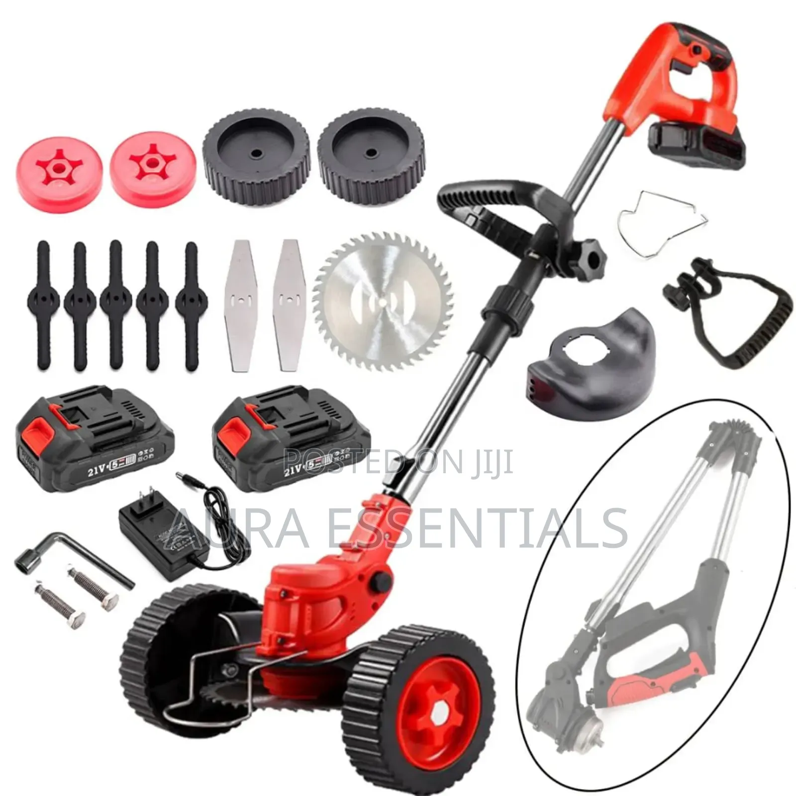 3-in-1 Electric Cordless Lawn Mower and Grass Trimmer