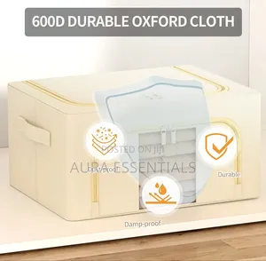 3pcs Foldable Cotton-Linen Clothes Storage Bins