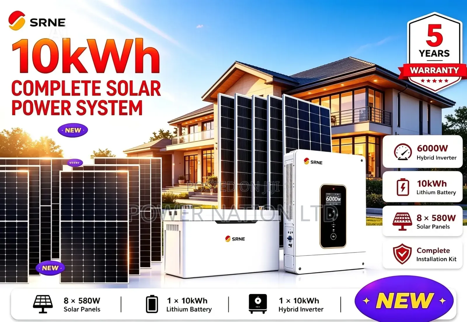 10kwh 48v Lytenyte Power Lithium/Hybrid Solar System Full Kit