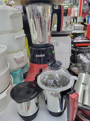 (3in1)Zaiba India Heavy Duty Stainless Steel Jug Blender