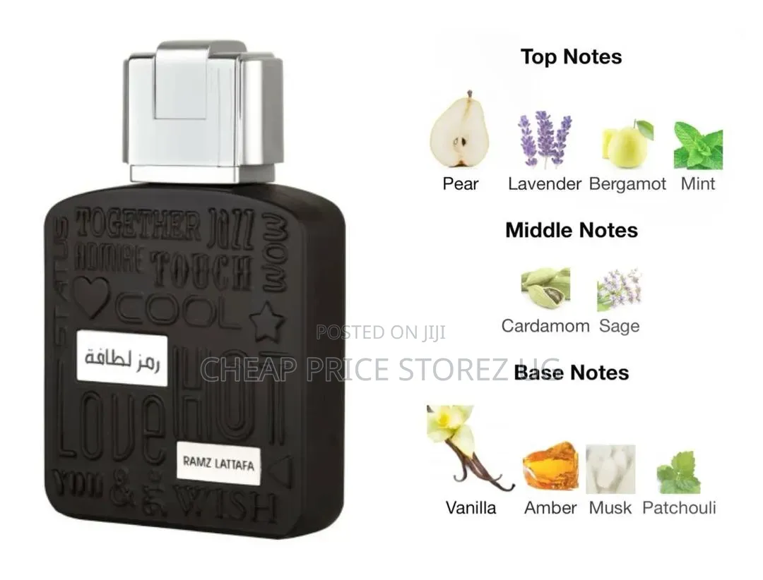 This Lattafa Ramz Silver Eau De Parfum Comes in a Black Bottle