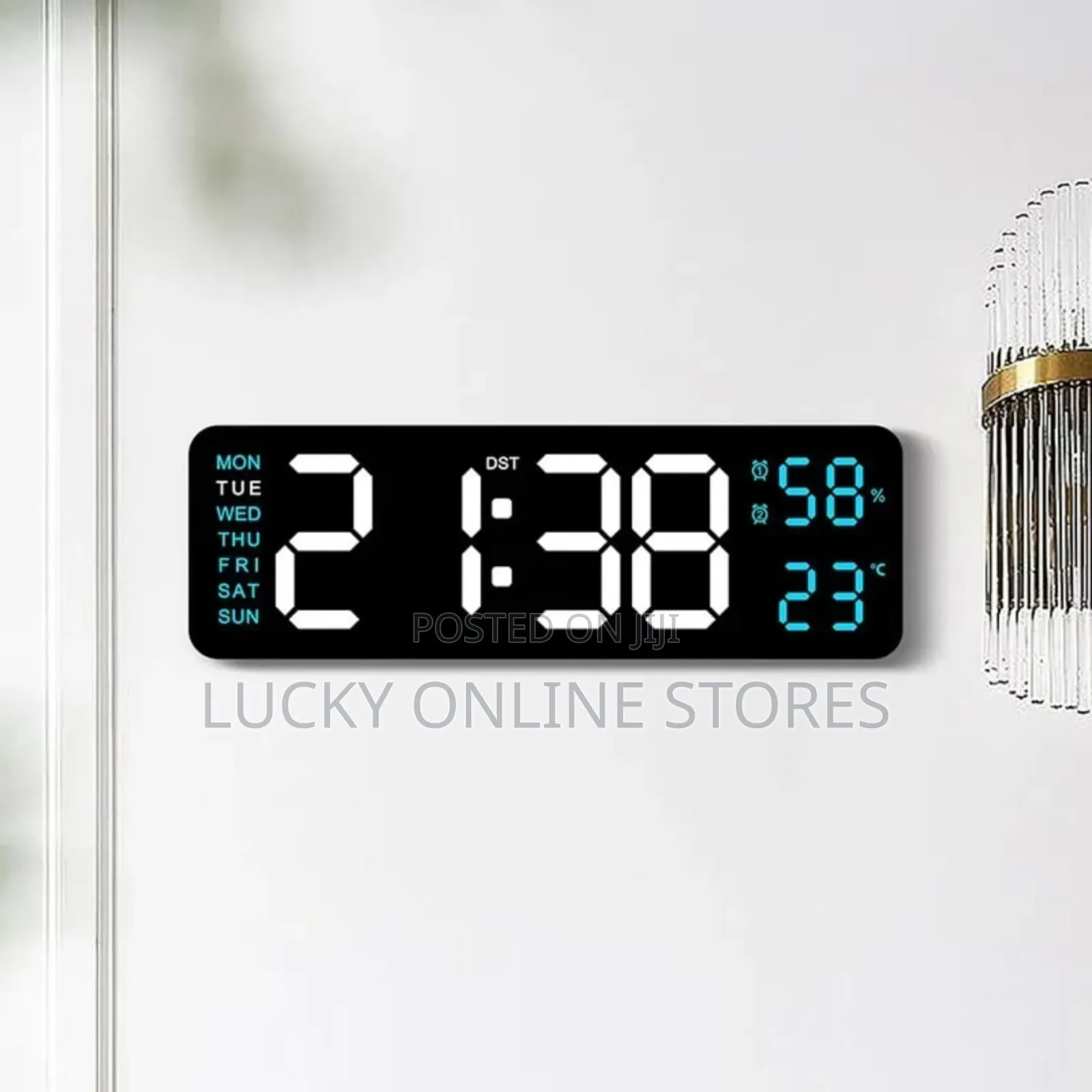 Digital Alarm Temperature Humidity Wall Clock