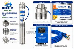 750w Solar Borehole Water Pump 29m Head 10000l/H 96v High Flow
