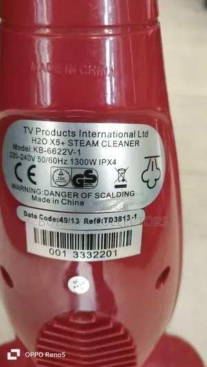 Uk Used Red H2o X5 5-in-1 Steam Mop and Handheld Cleaner.