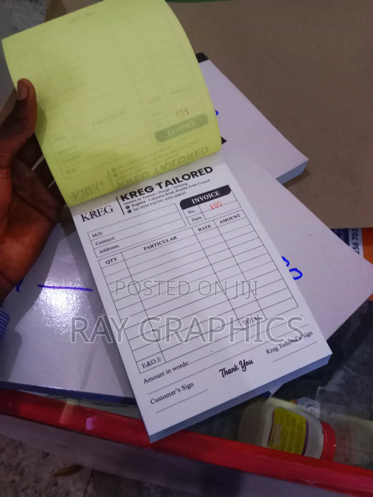 Receipt Book, Cash Sale, Invoices
