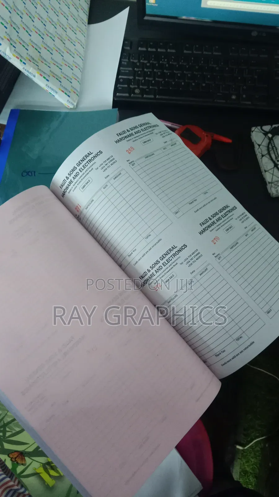 Receipt Book, Cash Sale, Invoices