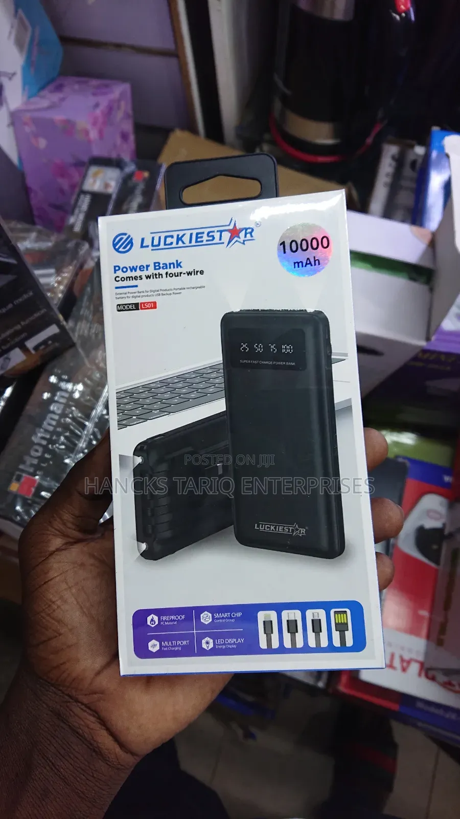 ​Luckiestar 10,000mah Power Bank With Built-in Cables