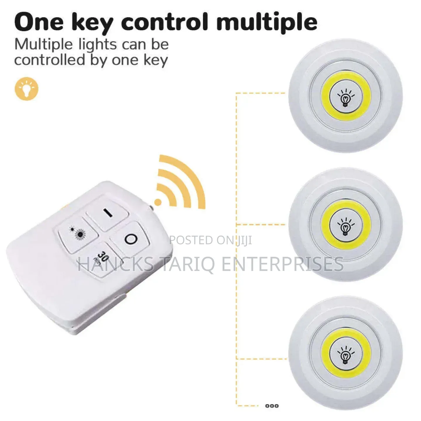 Wireless Led Lights With Remote Control (Set of 3)