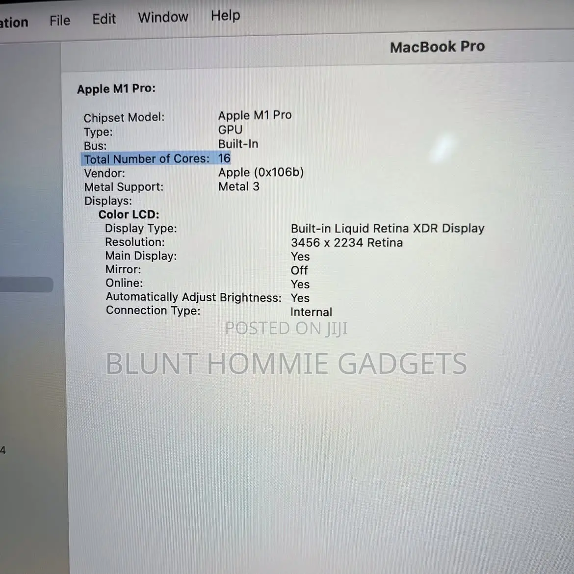 Laptop Apple MacBook Pro 2021 M1 16GB Apple M1 Pro SSD 256GB