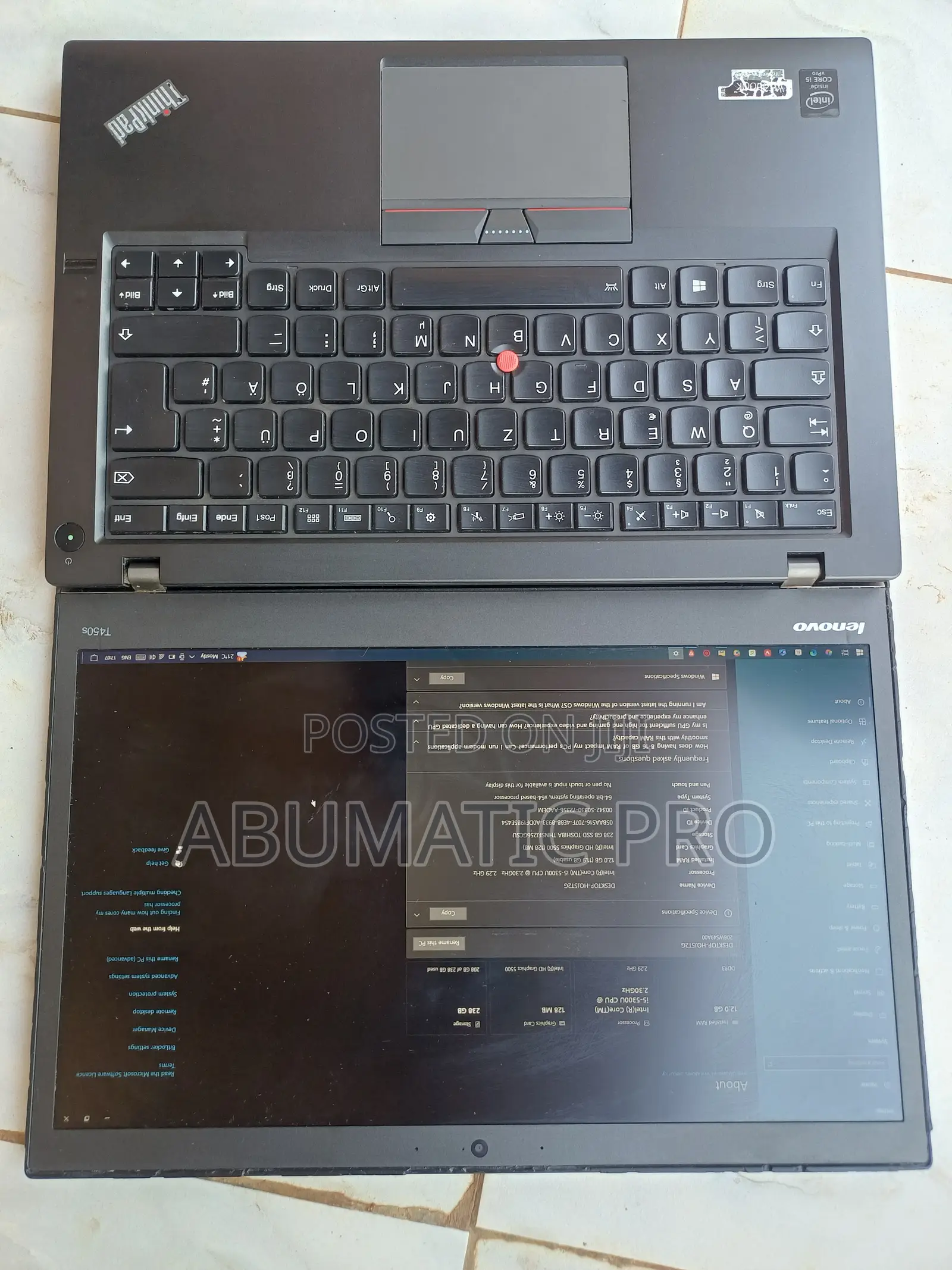 Laptop Lenovo ThinkPad T450 12GB Intel Core i5 SSD 256GB