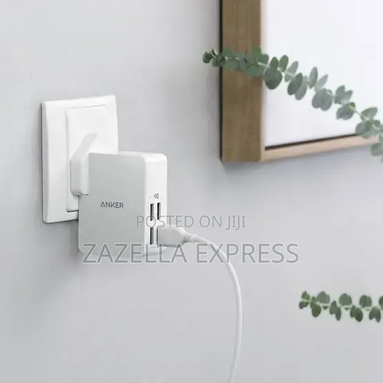 Anker Power Port 4 Lite Usb Plug Charger,Uk and Eu Travel Charger,