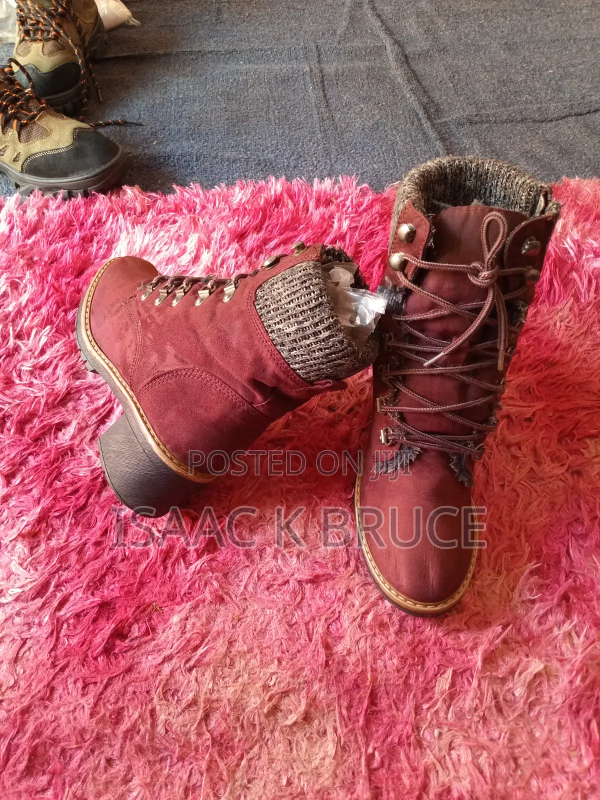 Heeled Hiking-Style Ankle Boots