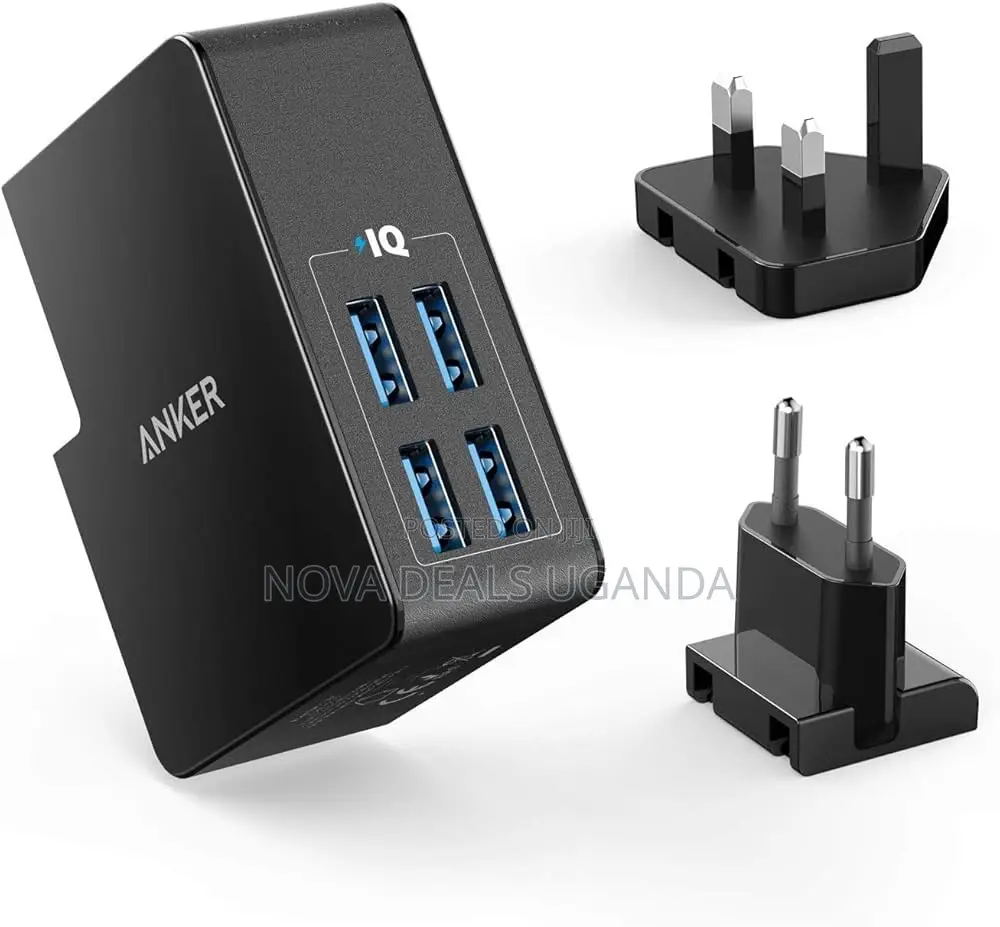 Anker 4-Port Usb Charger, Powerport 4 Lite -Uk and Eu Travel Charger,