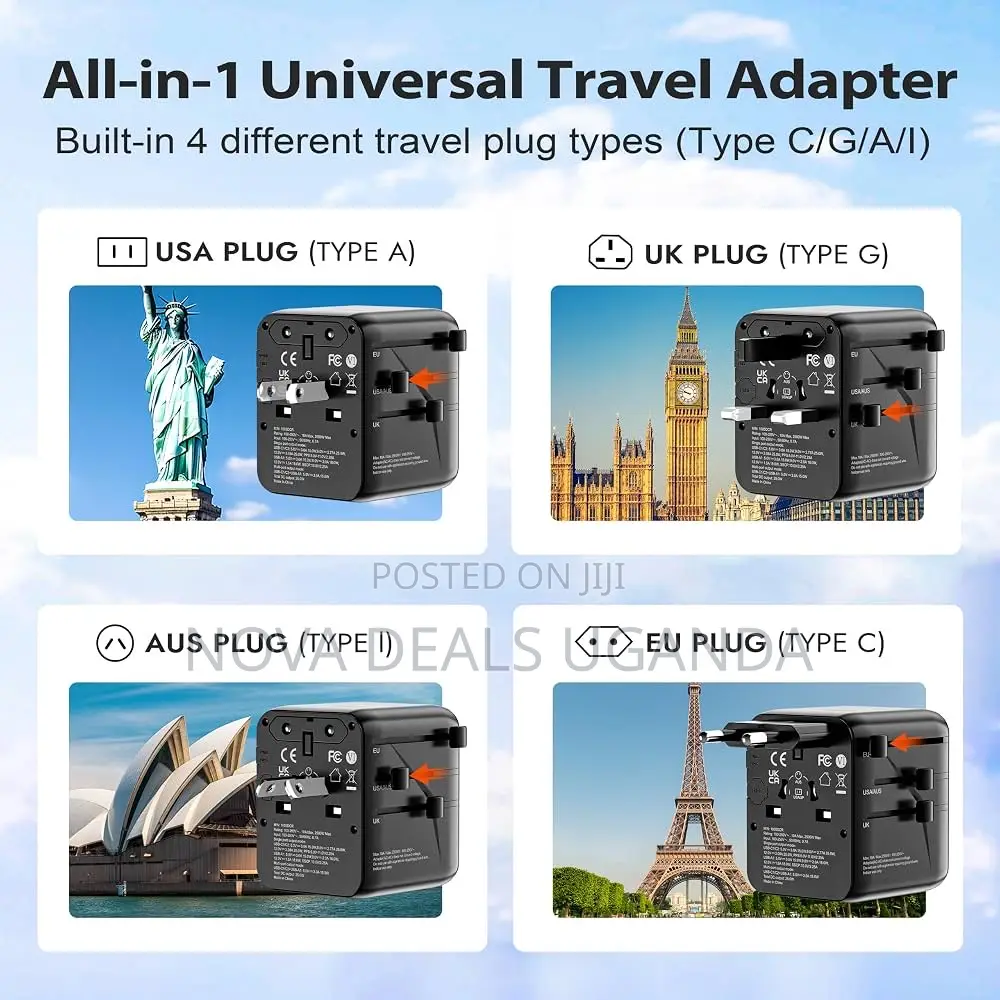 Momax Ua20 One World 25w Gun Adapter- 3ports Multi Plug Adapter