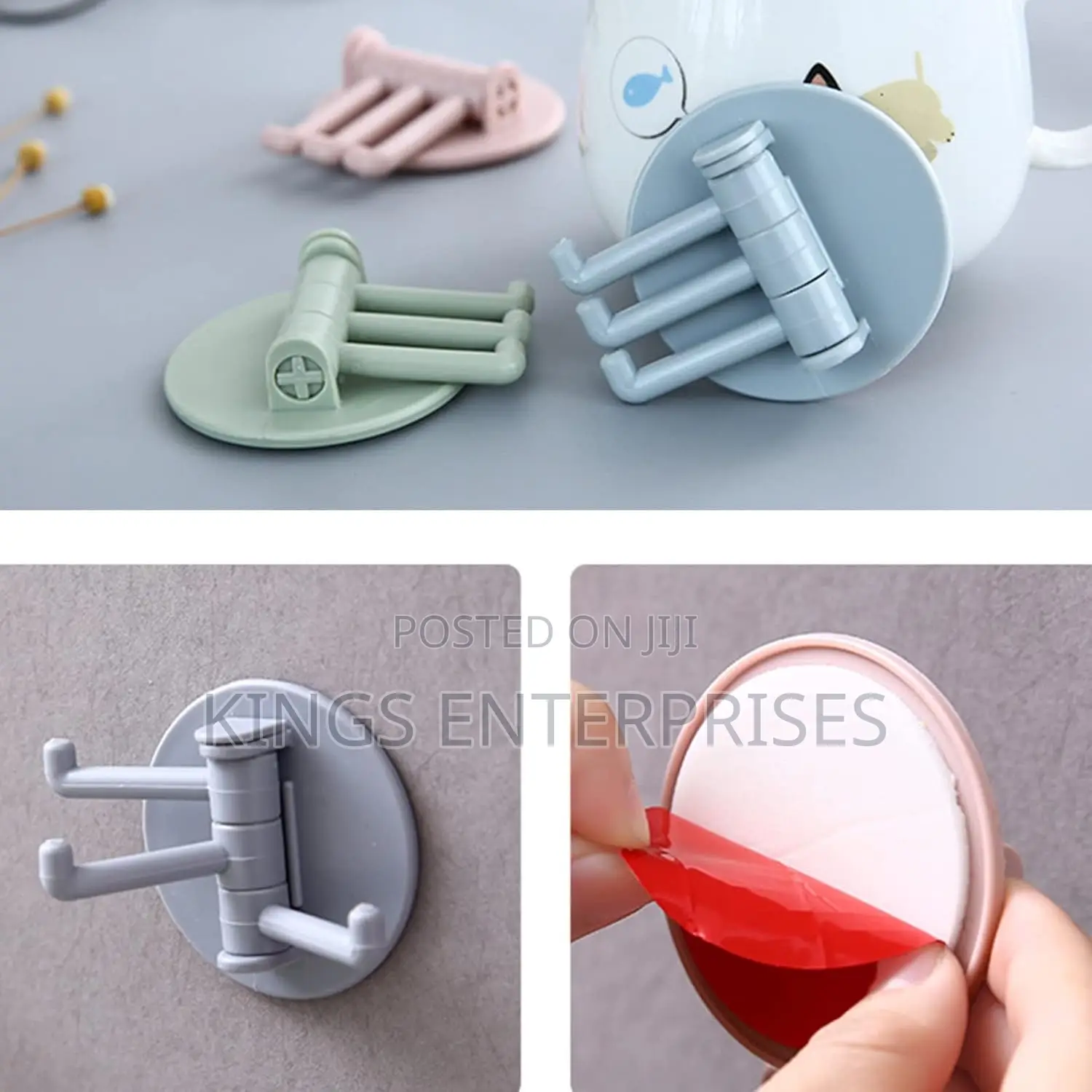 3pcs Set of Adhesive Bathroom Hooks/Hangers