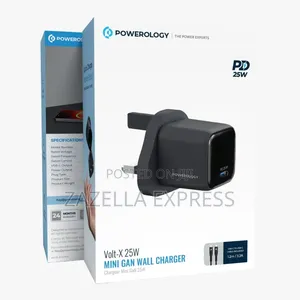 Powerology Volt X 25w Mini Gan Wall Charger With 1.2m Type C