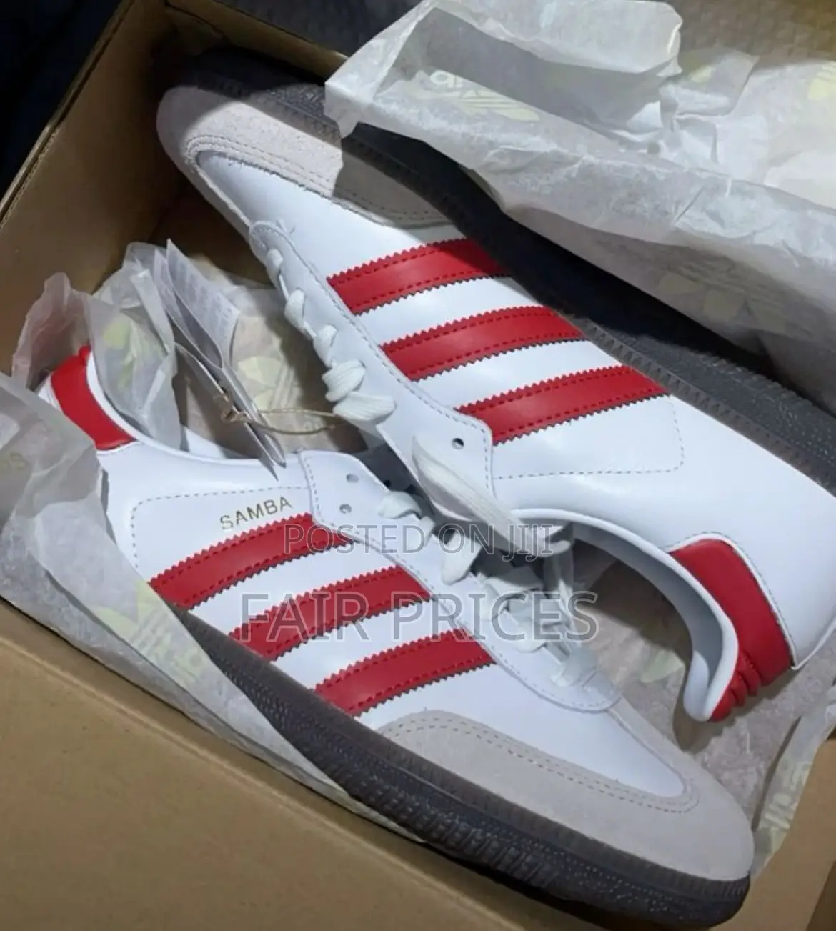Unisex Samba Sneakers White Red 37-45