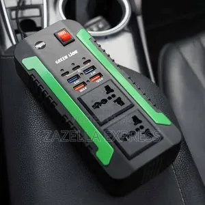 Green Lion Spark 300 Car Power Inverter, Car Charger, 4 Usb Port