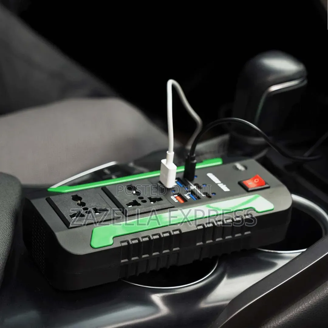 Green Lion Spark 300 Car Power Inverter, Car Charger, 4 Usb Port