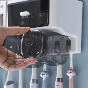 Wall Mounted Bathroom Organizer With Toothpaste Dispenser