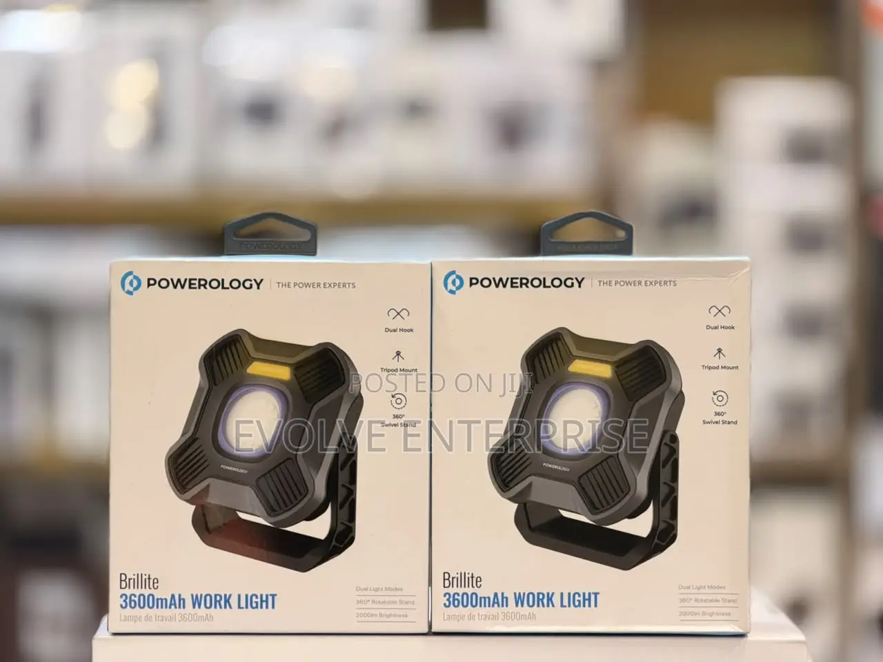 Powerology Brillite 3600mah Work Light - Black