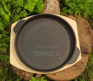 New Custom Wavy Round Non Stick Cast Iron Frying Pan