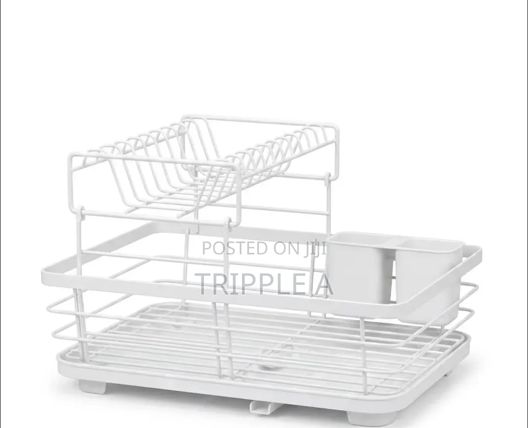 Large Dish Drying Rack Drainer Kitchen Sink Plate Draining Tray