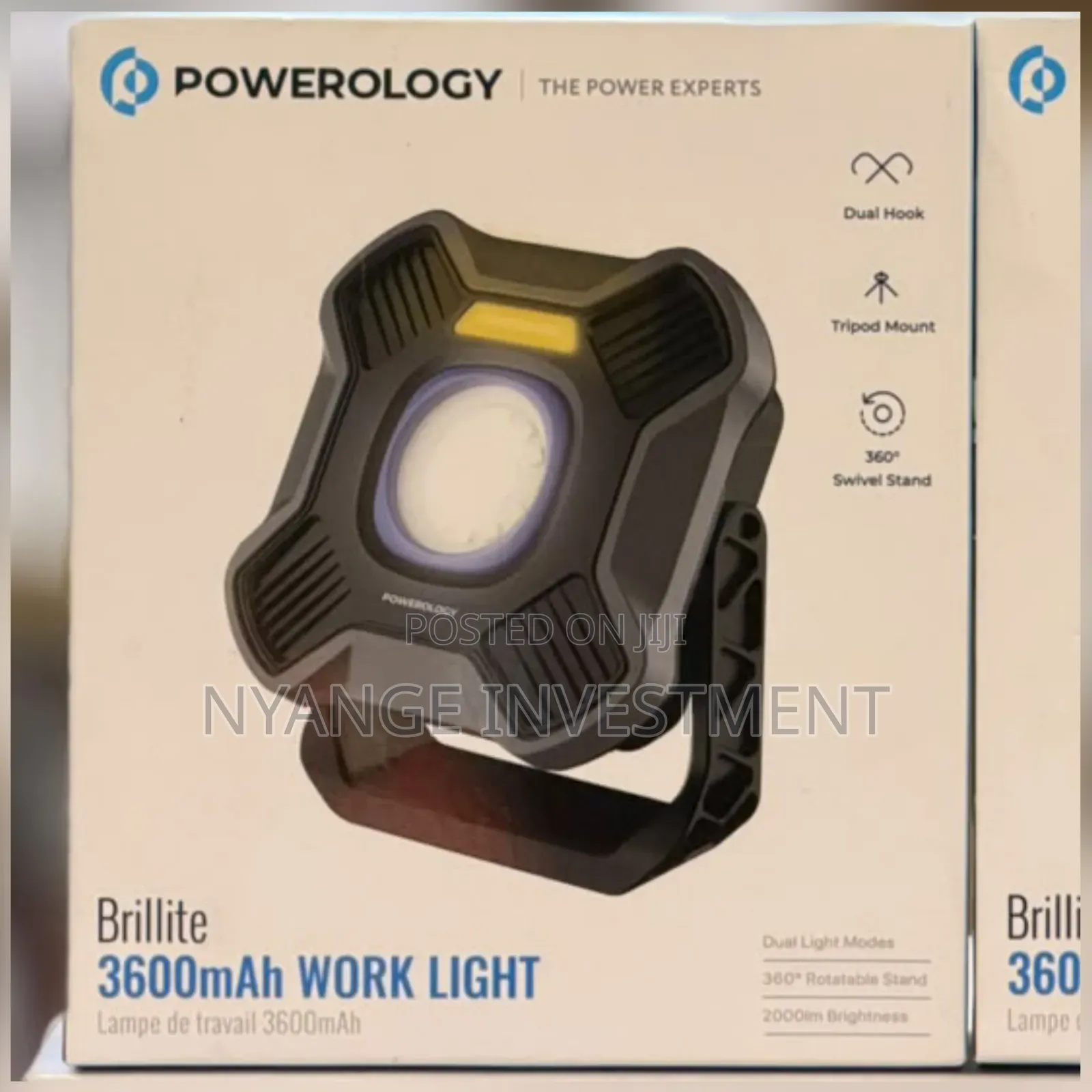 Powerology Brillite Work Light With a 3600mah Battery Capacity.