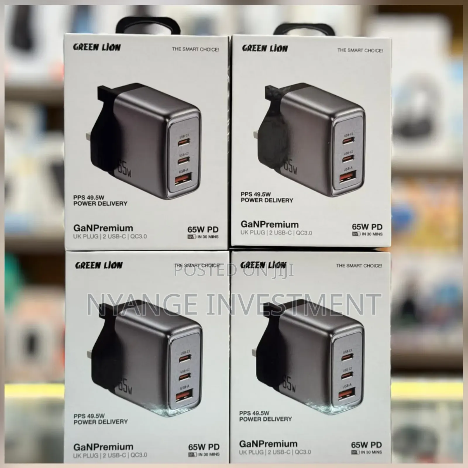 Green Lion Gan Premium Wall Charger , Uk Type. Laptop/ Phone Charger