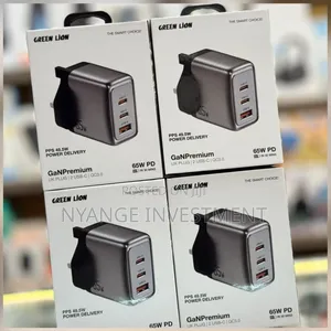 Green Lion Gan Premium Wall Charger , Uk Type. Laptop/ Phone Charger