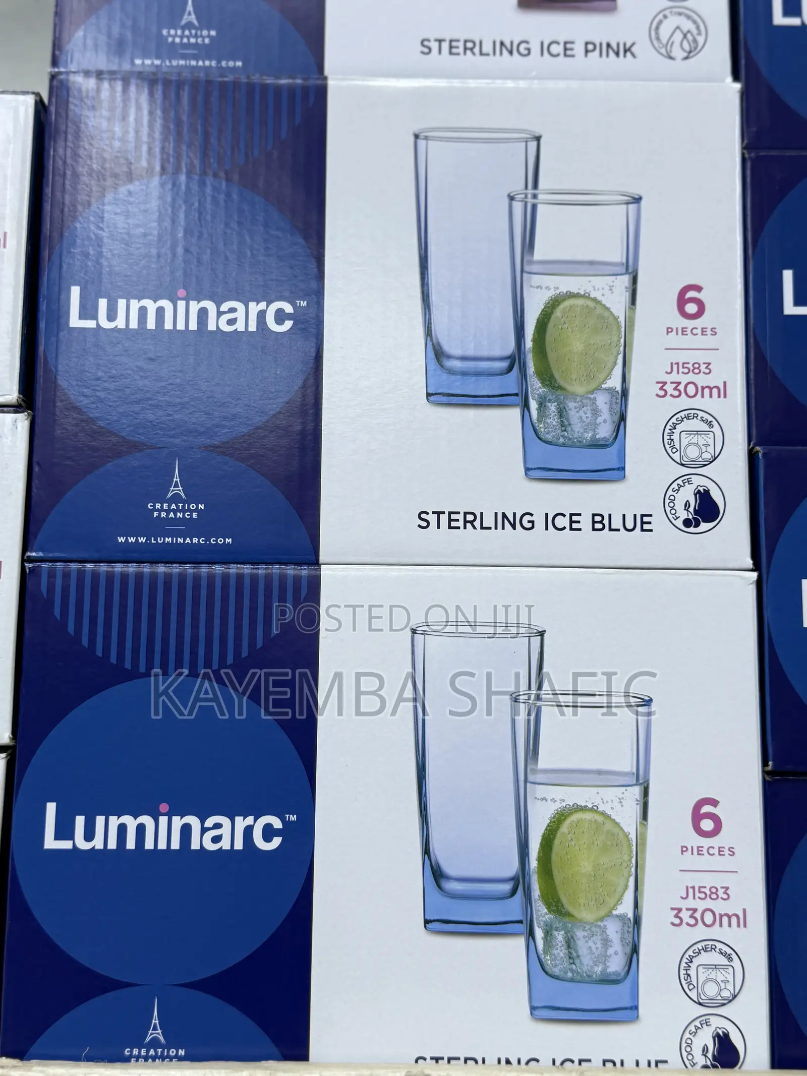 Luminarc Sterling Ice Blue Glass Tumbler Set - 12 Pieces (1 Dozen)