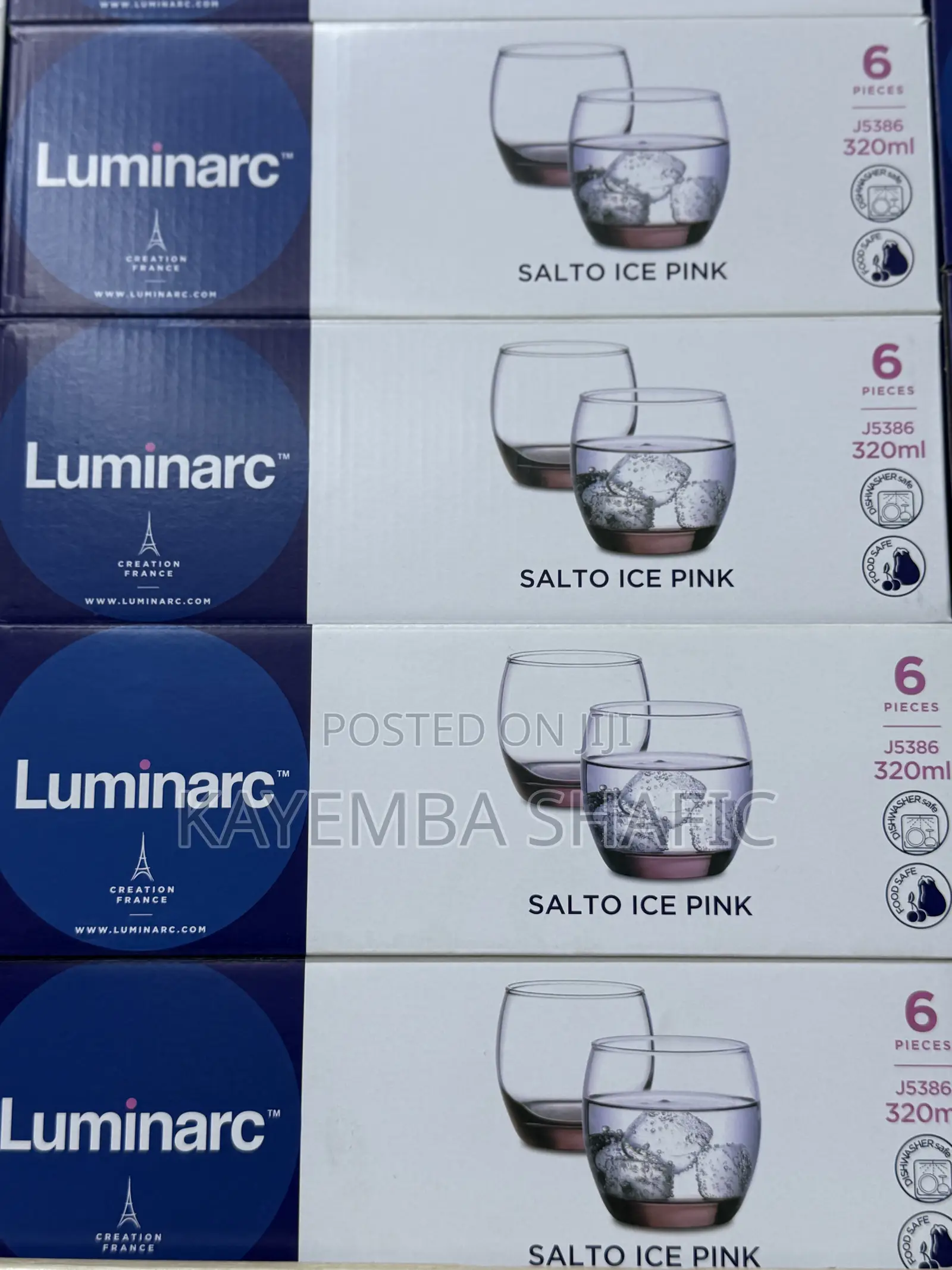 Genuine Luminarc Salto Ice Pink Glass Tumblers (Dozen / 12 Pieces)
