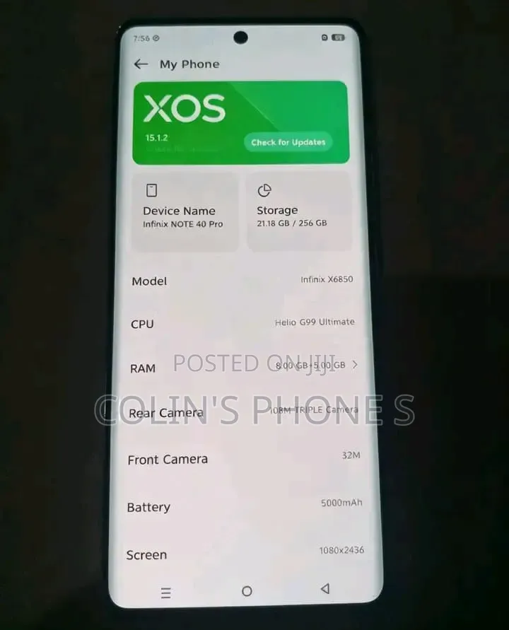 New Infinix Note 40 Pro 256 GB Green
