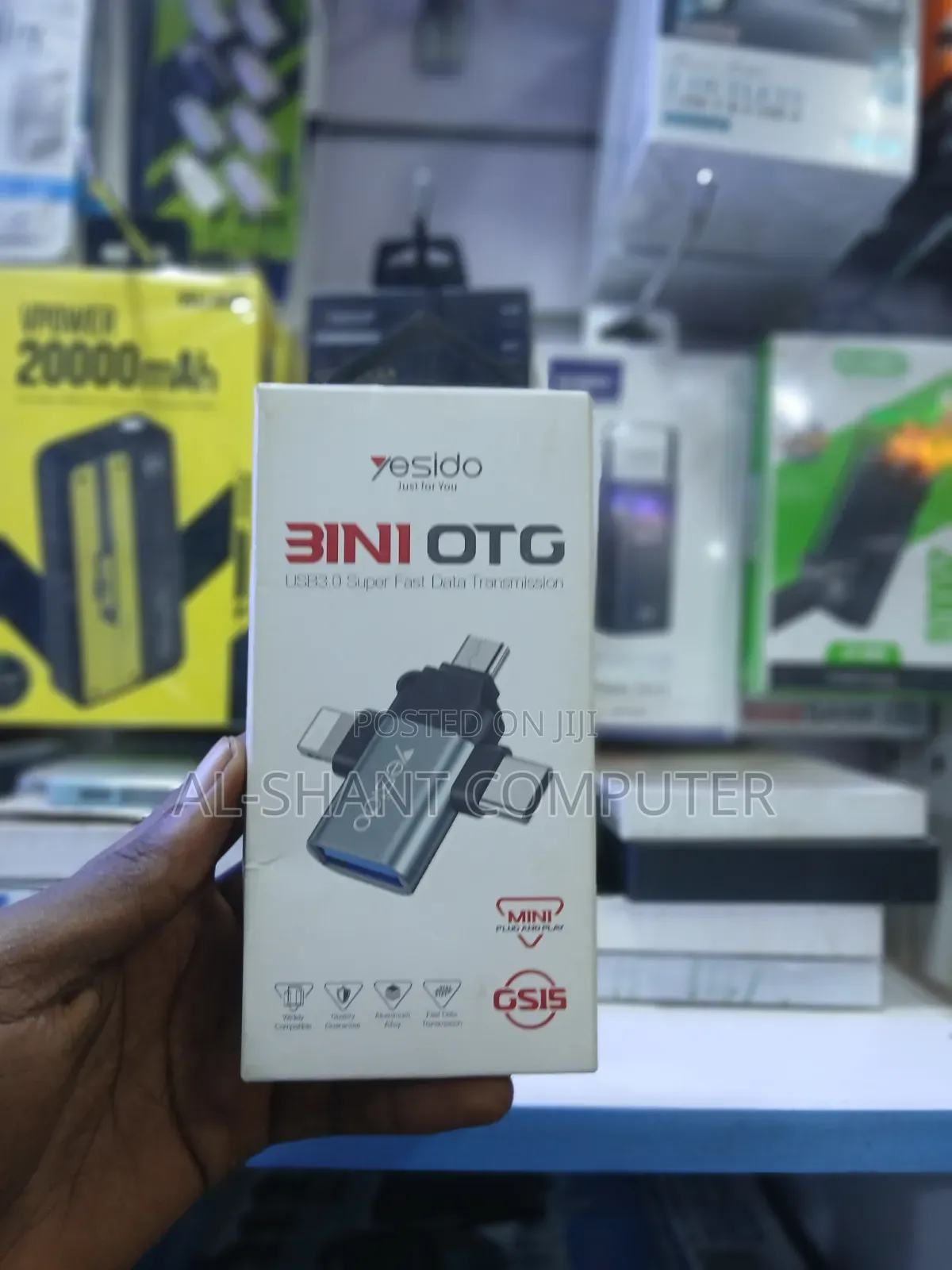 Yesido 3in1 Otg Connectors/Usb-Iphone-Usb-C Adapter