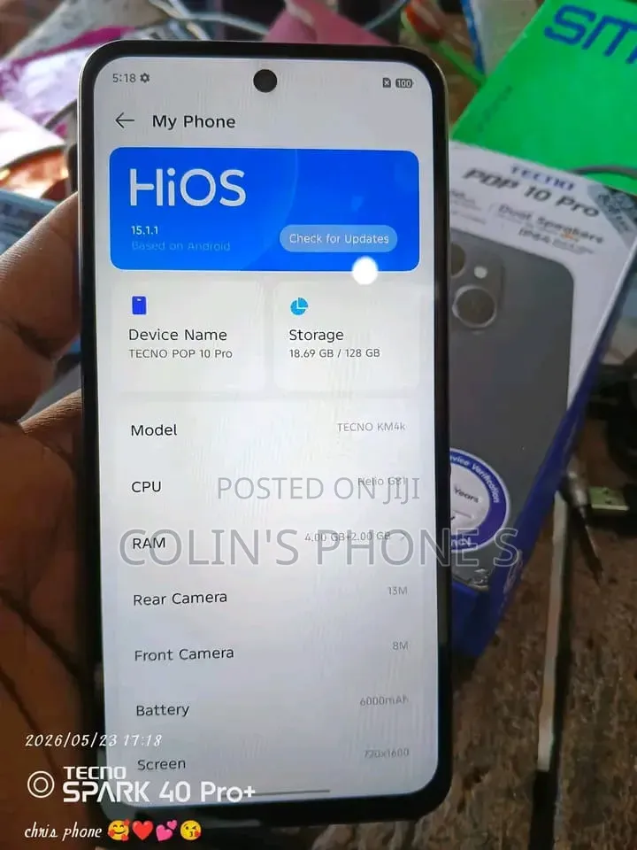 New Tecno Pop 10 Pro 128 GB White
