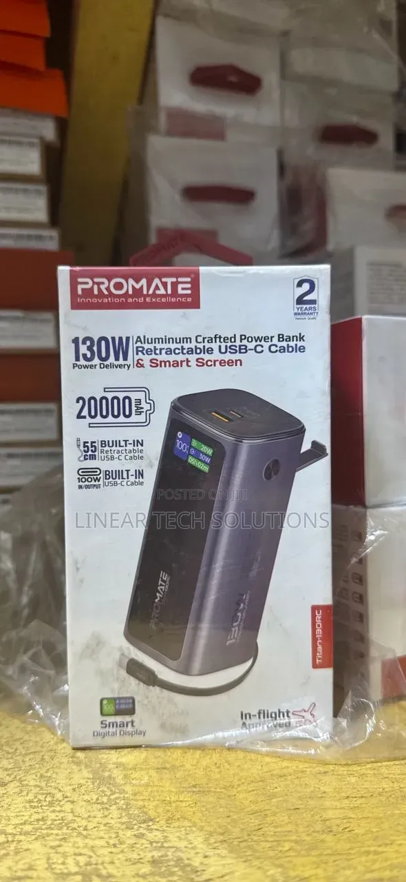Promate Titan-130rc Power Bank With a 20,000mah Capacity and 130w