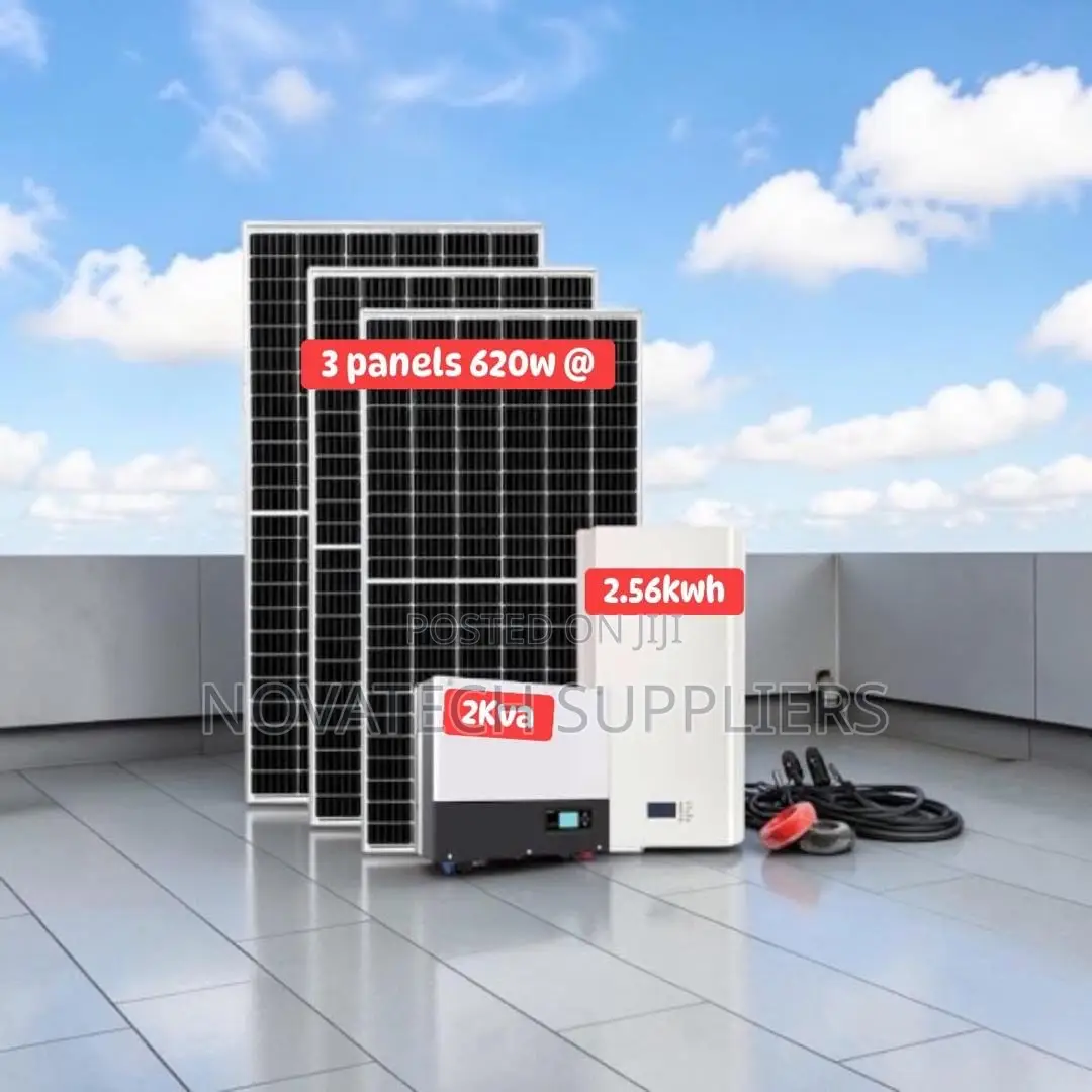 9. 56kwh Home Solar System | 24v 100ah Battery, 6000 Life Cycles