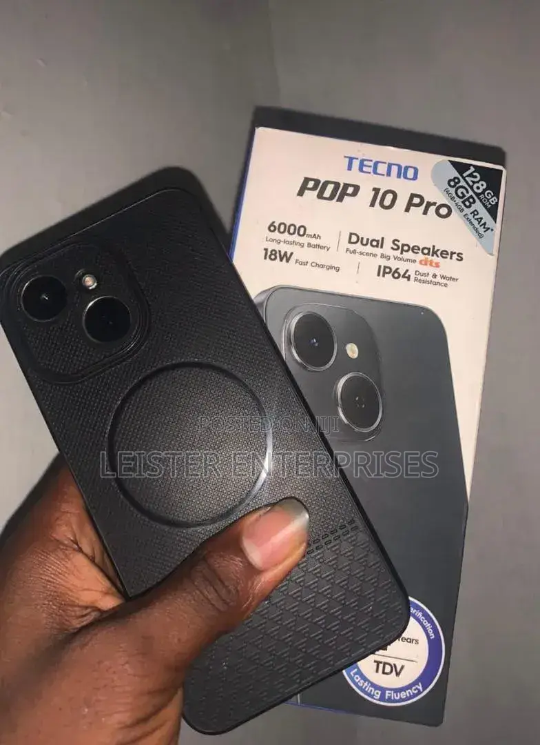 New Tecno Pop 10 Pro 128 GB Black