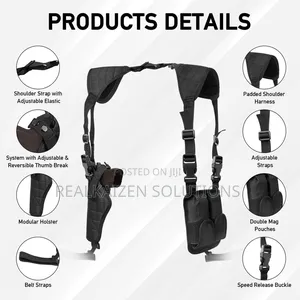 Usa Universal Ballistic Nylon Shoulder Gun Holster| Double Mag Pouch