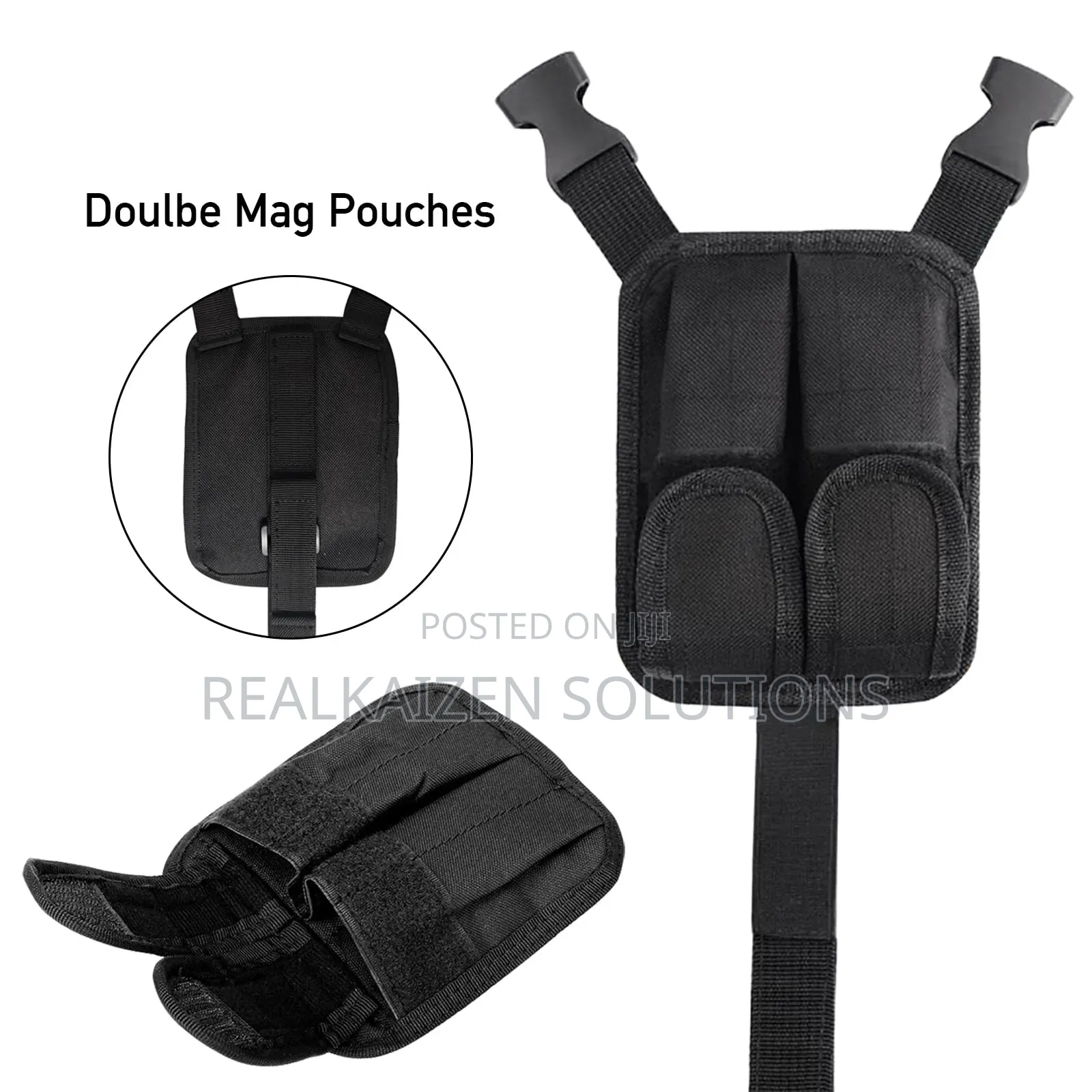 Usa Universal Ballistic Nylon Shoulder Gun Holster| Double Mag Pouch