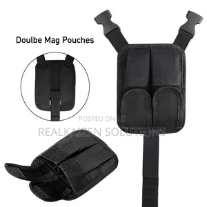 Usa Universal Ballistic Nylon Shoulder Gun Holster| Double Mag Pouch