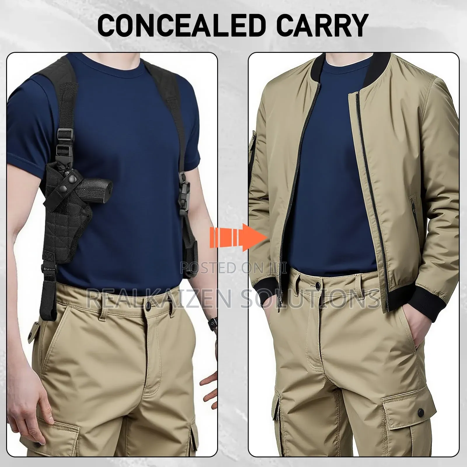 Usa Universal Ballistic Nylon Shoulder Gun Holster| Double Mag Pouch